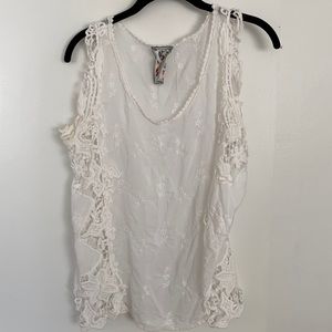 Johnny Was sheer white top